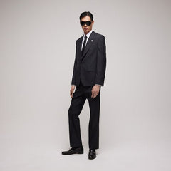 Wool pants with Gucci fil coupé - dark grey