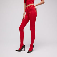Stretch jersey leggings - red