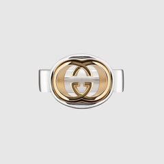 Gucci Interlocking cut-out ring - palladium-toned brass
