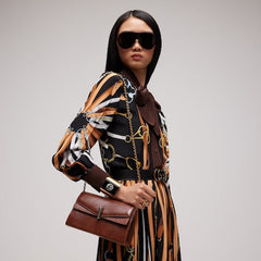Dionysus lizard small shoulder bag - chestnut