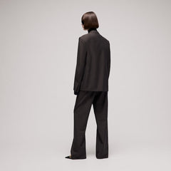 Pinstripe wool mohair jacket - dark brown