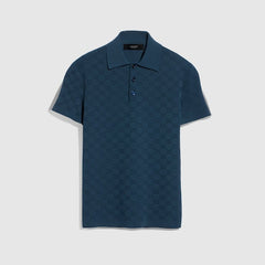 Technical GG jacquard fabric polo shirt - dark blue