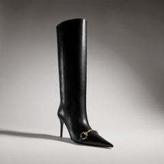 Women's Donna slip-on boot - black leather