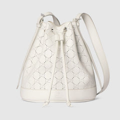Gucci Venice small bucket bag - white GG leather