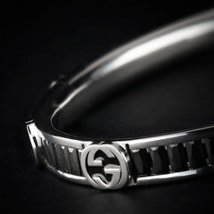 Gucci Interlocking crystal bangle bracelet - 925 sterling silver
