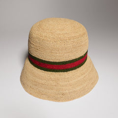 Woven fabric hat with Web - light beige