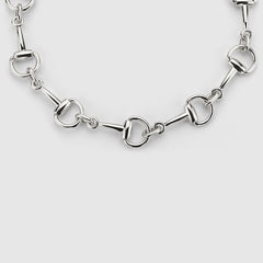 Horsebit motif necklace - palladium-toned brass