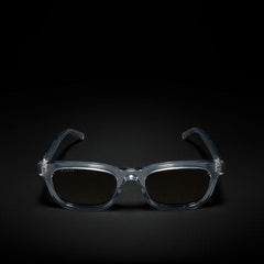 Rectangular-frame sunglasses - transparent grey
