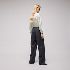 Gucci pinstripe silk shirt with bow - white and light blue