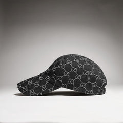 GG cotton denim baseball hat - black