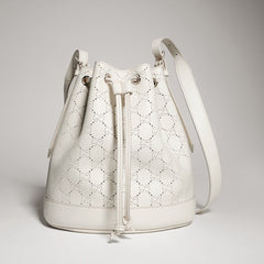 Gucci Venice small bucket bag - white GG leather