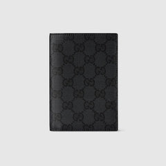 Gucci Essence Classic passport case - black GG canvas