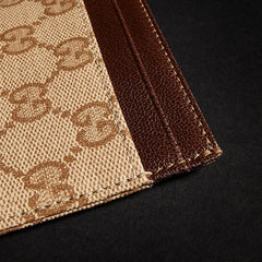 Gucci Essence Classic card case - sand and brown GG canvas