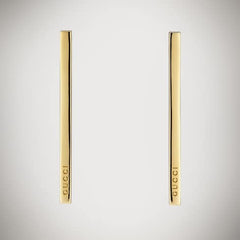Long bar earrings - gold-toned brass