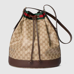 Gucci Venice large bucket bag - sand and brown GG canvas