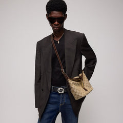 GG mini bag - sand and brown GG canvas