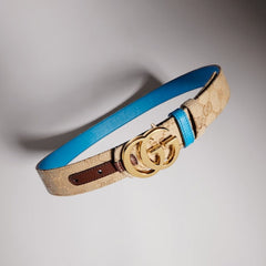 Reversible GG Marmont belt - sand GG canvas