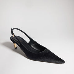 Women's Castello slingback - black calf hair