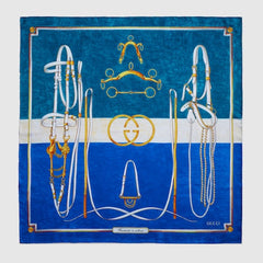 "Morso D'Oro" printed silk carré - multicolor