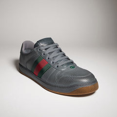 Men's wornout-effect Screener sneaker - dark grey leather
