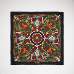 "Salon Privé" printed silk carré - multicolor