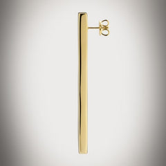 Long bar earrings - gold-toned brass