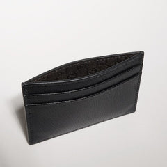 Card case with Gucci lettering - black leather