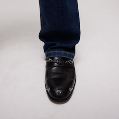 Men's studded loafer - black leather