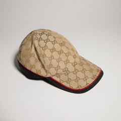 GG cotton canvas baseball hat - sand and black