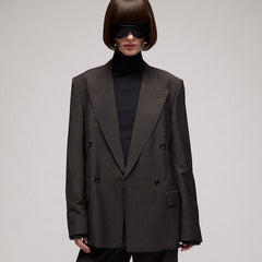 Pinstripe wool mohair jacket - dark brown