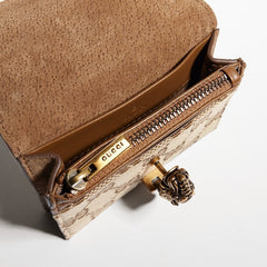Dionysus small wallet - sand and brown GG canvas