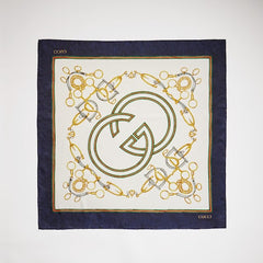 "Your Majesty" printed silk carré - multicolor