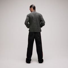 GG cotton denim jacquard zip jacket - dark grey