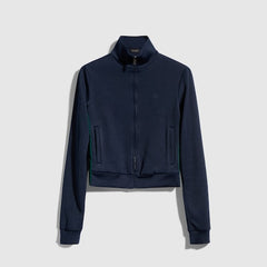 zip sweatshirt with Web - Rib cotton jersey