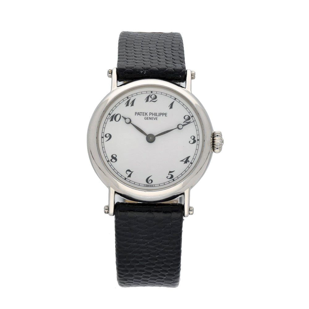 Pre-owned Patek Philippe Calatrava Officer 18ct White Gold Ladies Watch 4860G