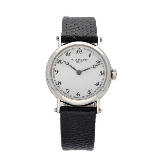 Pre-owned Patek Philippe Calatrava Officer 18ct White Gold Ladies Watch 4860G