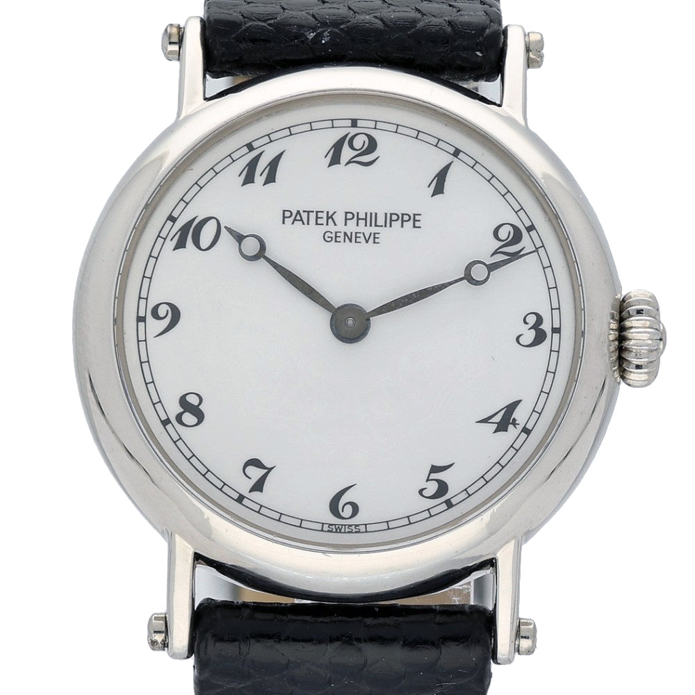 Pre-owned Patek Philippe Calatrava Officer 18ct White Gold Ladies Watch 4860G