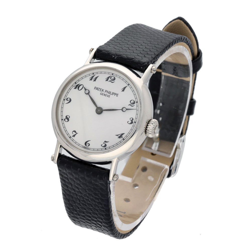 Pre-owned Patek Philippe Calatrava Officer 18ct White Gold Ladies Watch 4860G