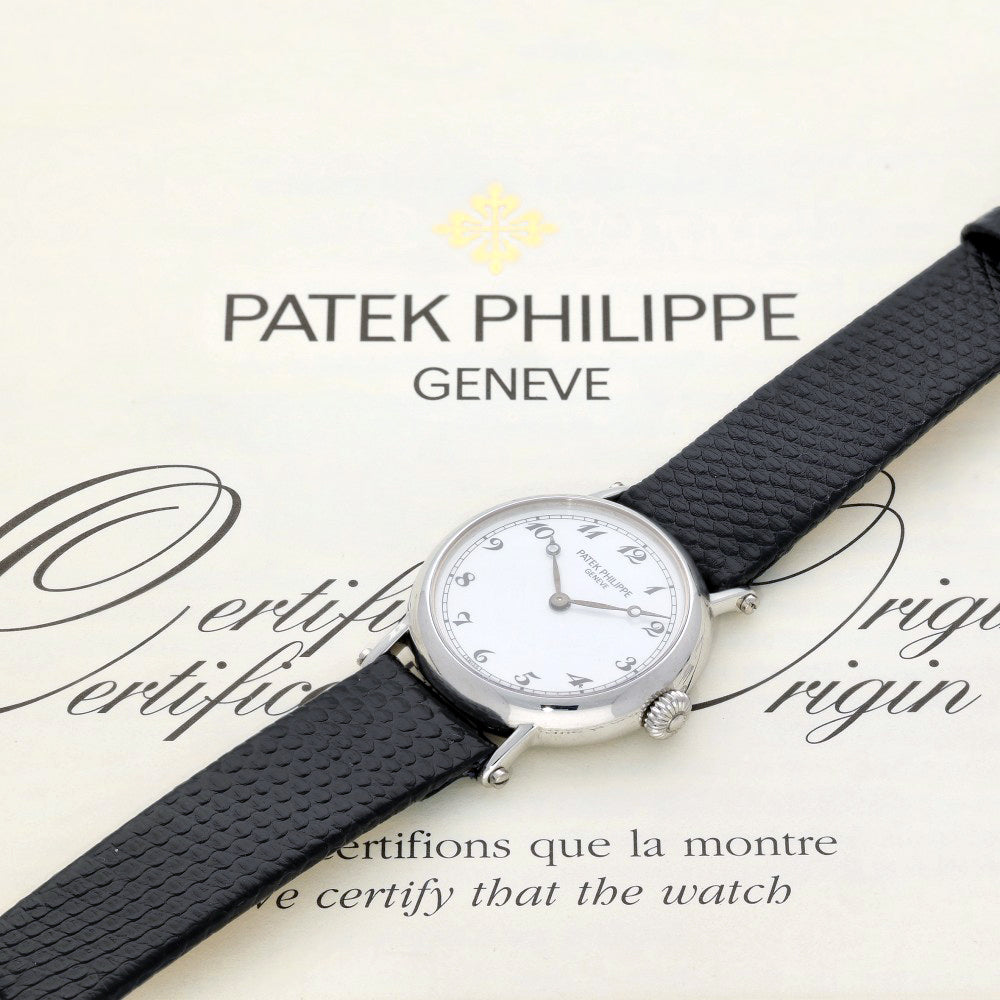 Pre-owned Patek Philippe Calatrava Officer 18ct White Gold Ladies Watch 4860G