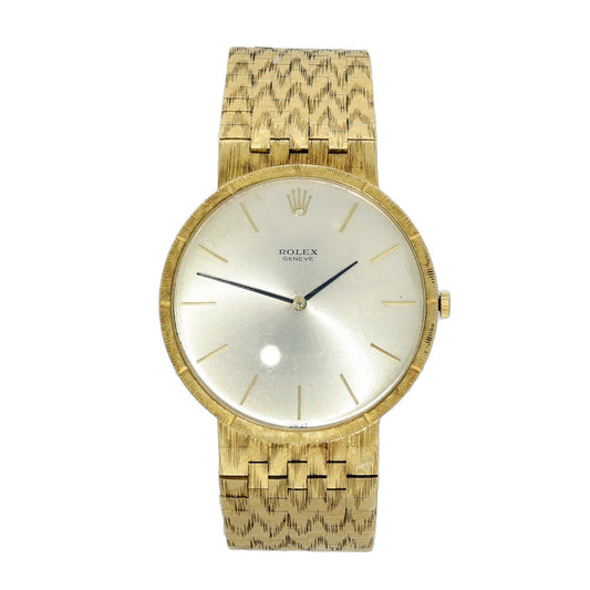Vintage Rolex 18ct Yellow Gold Cellini 1980's 33mm Manual Watch